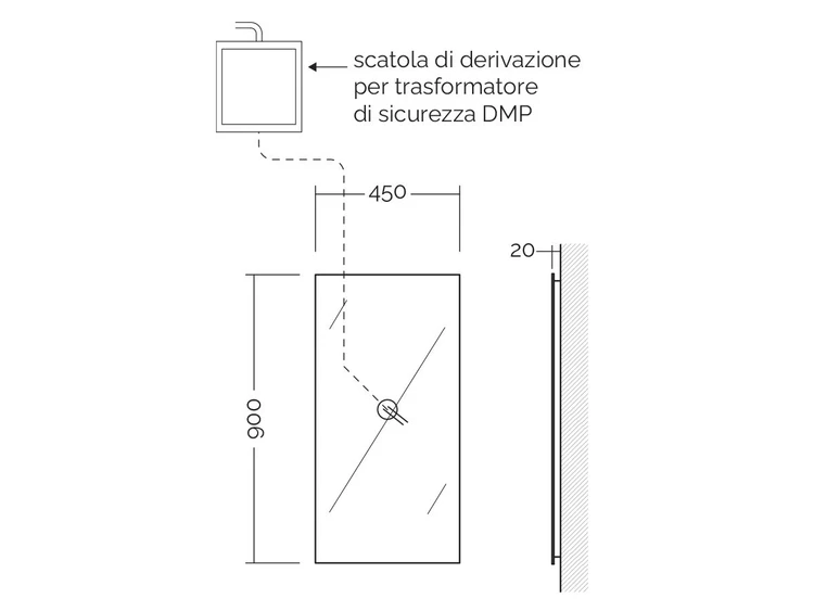 DISEGNI TECNICI - Specchio Mirror Q 45x90